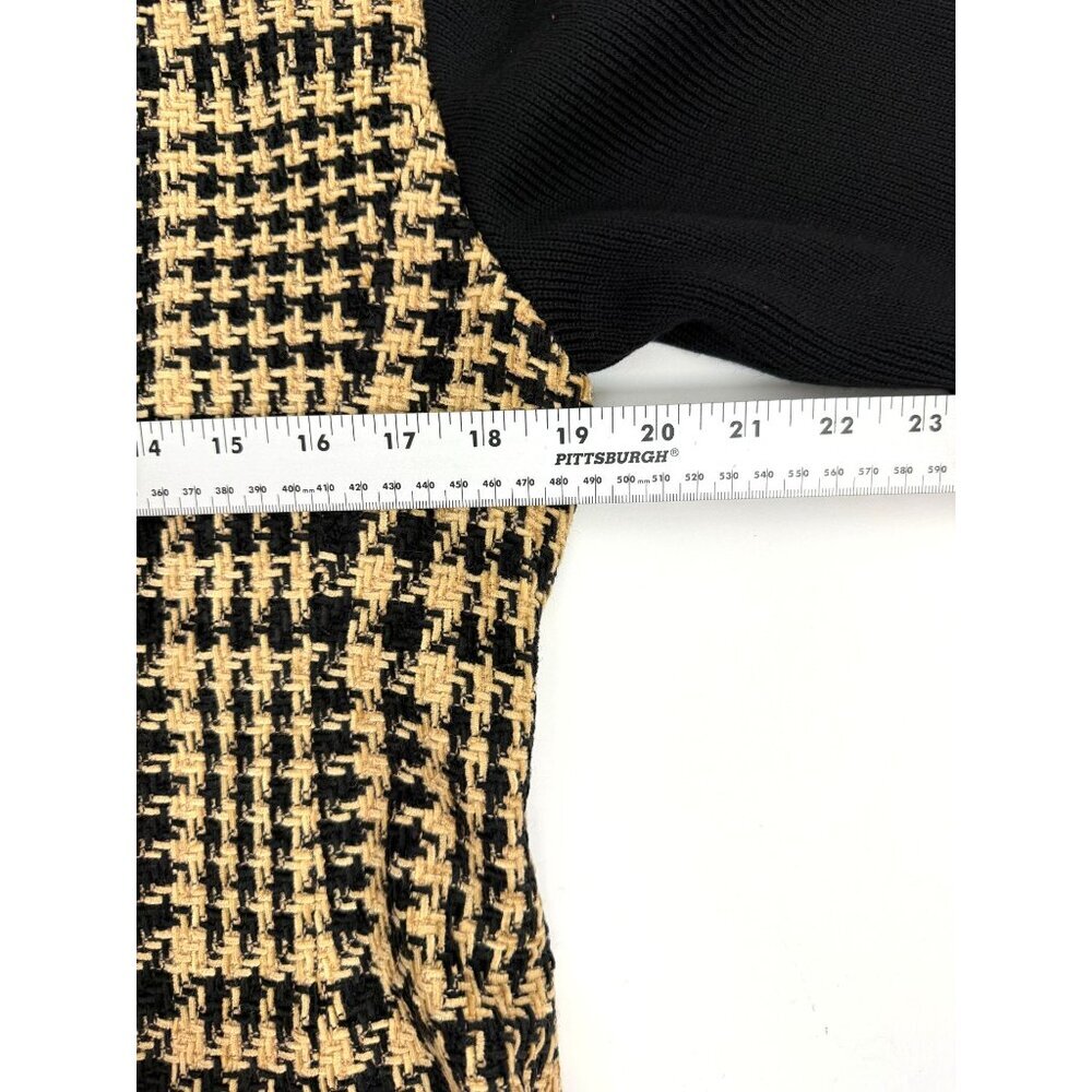 Vintage Emil Rutenburg Womens Houndstooth Cardigan Jacket Black & Camel Size L - Picture 8 of 16